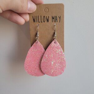 Willow May Light Pink Glitter Earrings